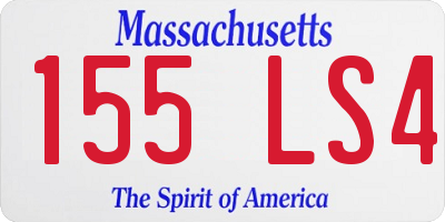 MA license plate 155LS4