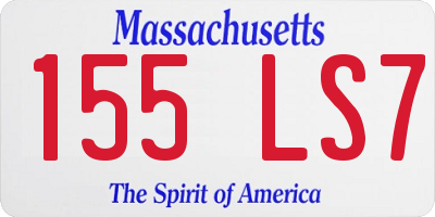 MA license plate 155LS7