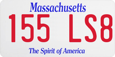 MA license plate 155LS8