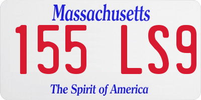 MA license plate 155LS9
