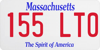 MA license plate 155LT0