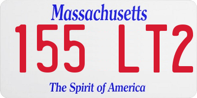 MA license plate 155LT2