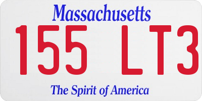 MA license plate 155LT3