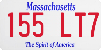 MA license plate 155LT7