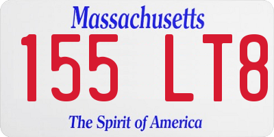 MA license plate 155LT8