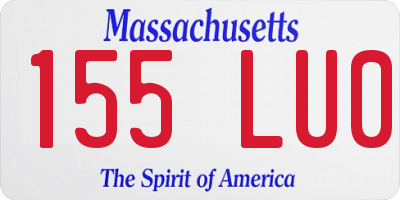 MA license plate 155LU0