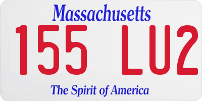 MA license plate 155LU2