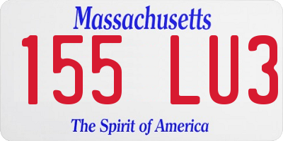 MA license plate 155LU3