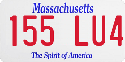 MA license plate 155LU4