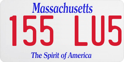 MA license plate 155LU5