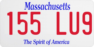 MA license plate 155LU9