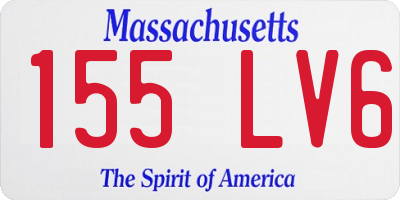 MA license plate 155LV6