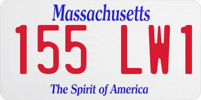 MA license plate 155LW1