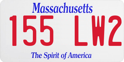 MA license plate 155LW2
