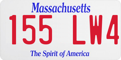 MA license plate 155LW4