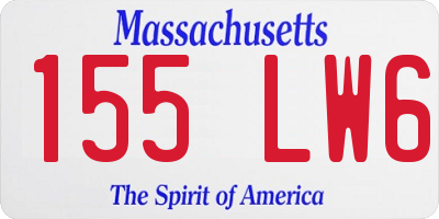 MA license plate 155LW6