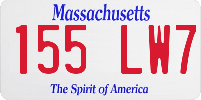MA license plate 155LW7