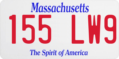 MA license plate 155LW9