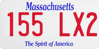 MA license plate 155LX2