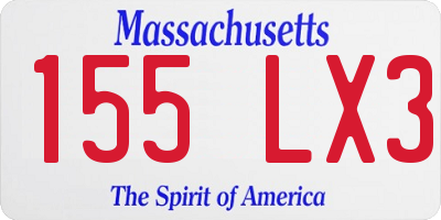 MA license plate 155LX3