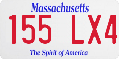 MA license plate 155LX4