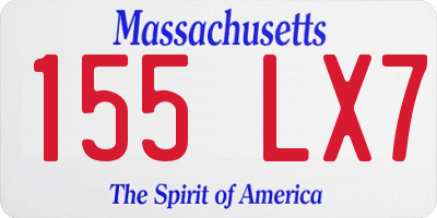 MA license plate 155LX7