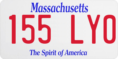 MA license plate 155LY0