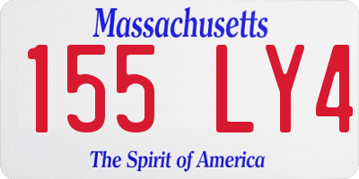 MA license plate 155LY4