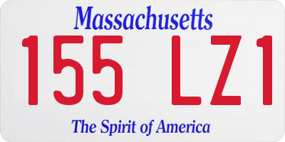 MA license plate 155LZ1
