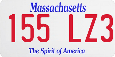 MA license plate 155LZ3