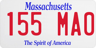 MA license plate 155MA0