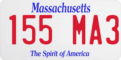 MA license plate 155MA3
