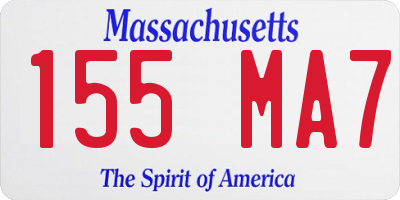 MA license plate 155MA7
