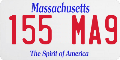 MA license plate 155MA9