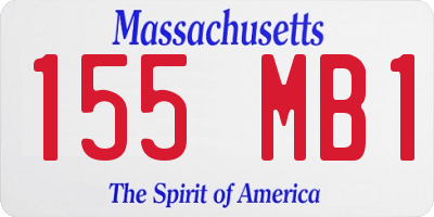 MA license plate 155MB1