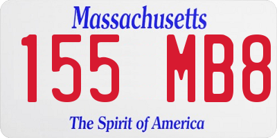 MA license plate 155MB8