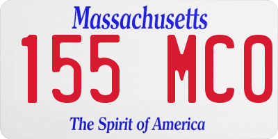 MA license plate 155MC0