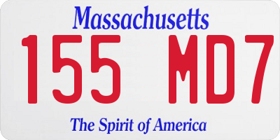 MA license plate 155MD7