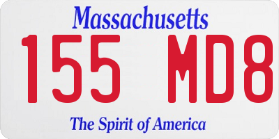 MA license plate 155MD8