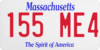 MA license plate 155ME4