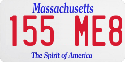 MA license plate 155ME8