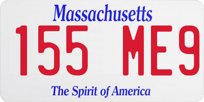MA license plate 155ME9