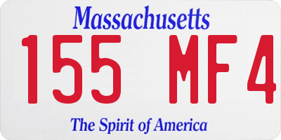 MA license plate 155MF4