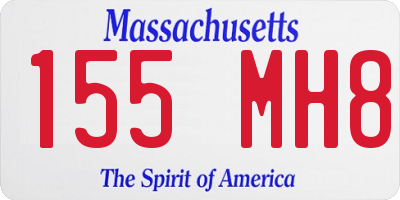 MA license plate 155MH8