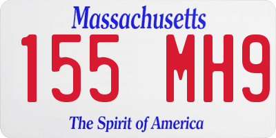 MA license plate 155MH9