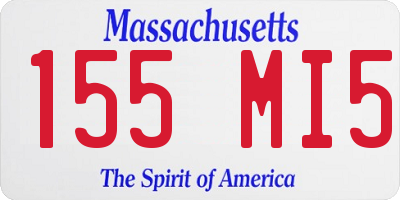 MA license plate 155MI5