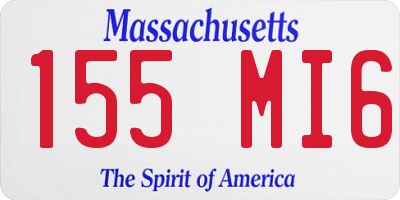 MA license plate 155MI6