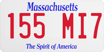 MA license plate 155MI7