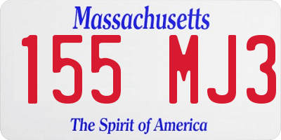 MA license plate 155MJ3