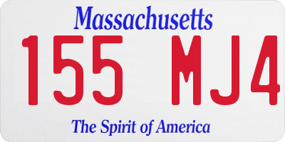 MA license plate 155MJ4